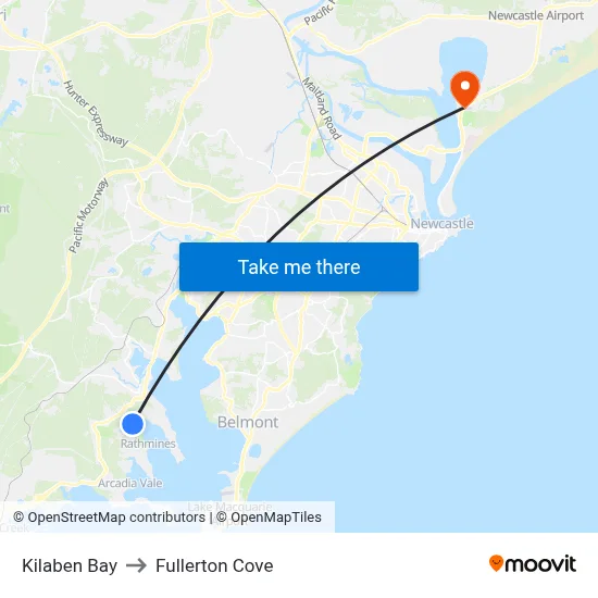 Kilaben Bay to Fullerton Cove map