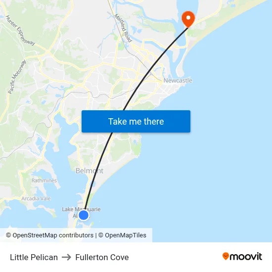 Little Pelican to Fullerton Cove map
