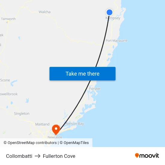 Collombatti to Fullerton Cove map