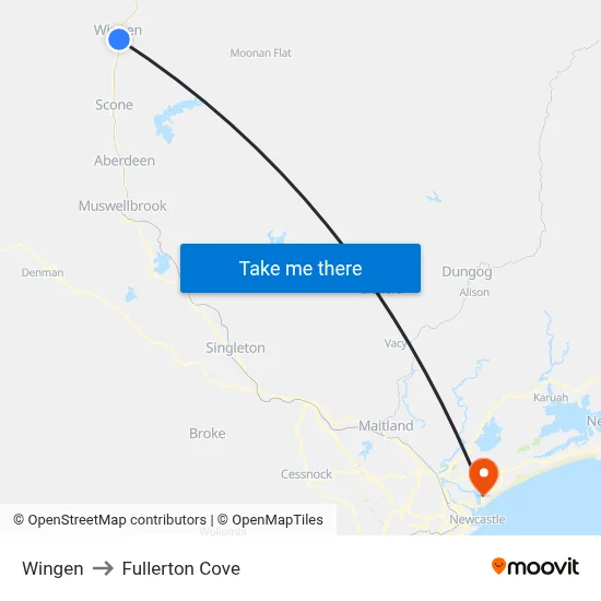 Wingen to Fullerton Cove map