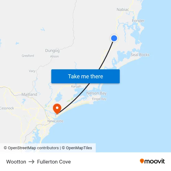 Wootton to Fullerton Cove map