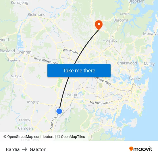Bardia to Galston map