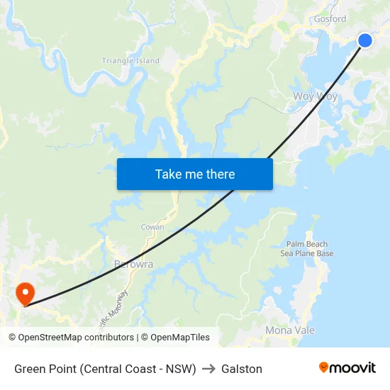 Green Point (Central Coast - NSW) to Galston map