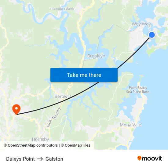 Daleys Point to Galston map
