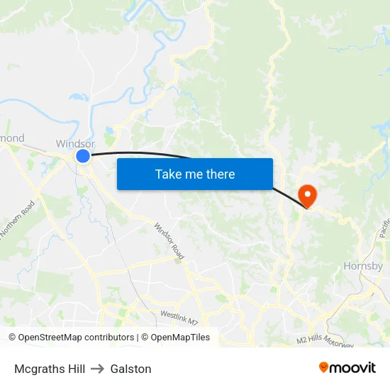 Mcgraths Hill to Galston map
