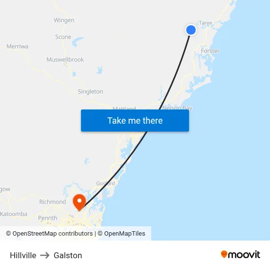 Hillville to Galston map