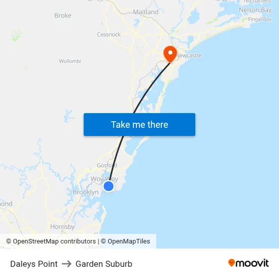 Daleys Point to Garden Suburb map