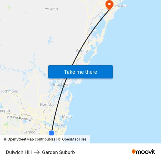Dulwich Hill to Garden Suburb map