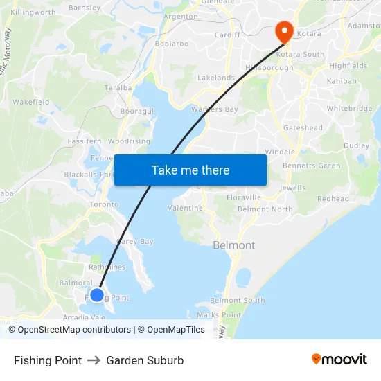 Fishing Point to Garden Suburb map