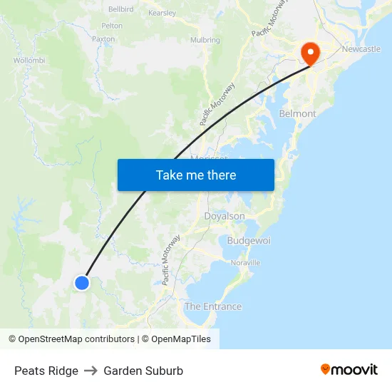 Peats Ridge to Garden Suburb map
