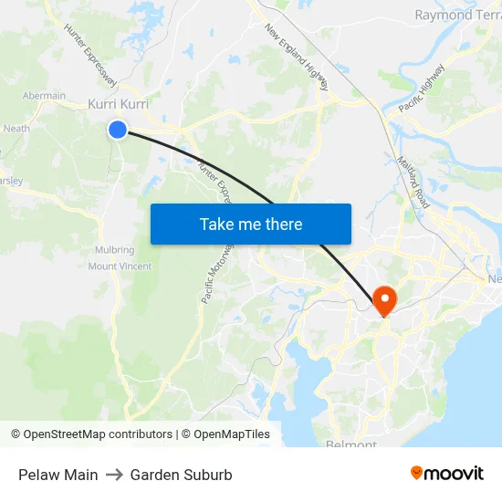 Pelaw Main to Garden Suburb map