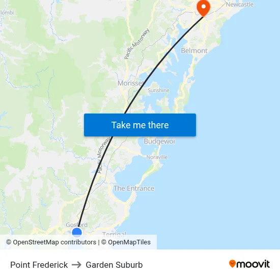 Point Frederick to Garden Suburb map