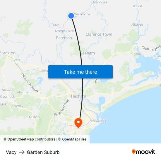 Vacy to Garden Suburb map