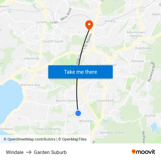 Windale to Garden Suburb map