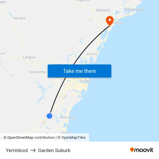 Yerrinbool to Garden Suburb map