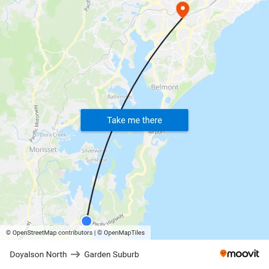 Doyalson North to Garden Suburb map