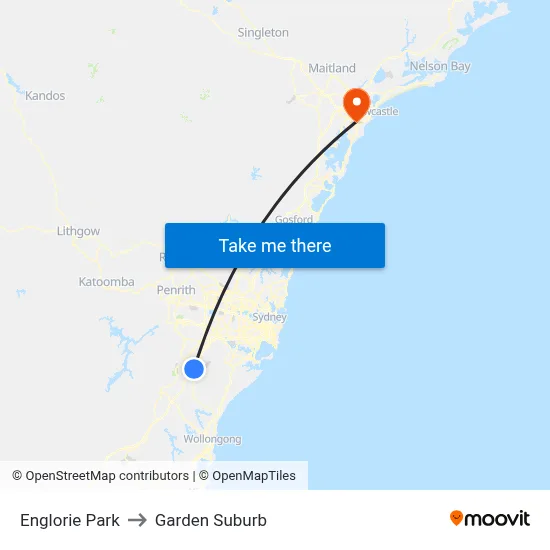 Englorie Park to Garden Suburb map