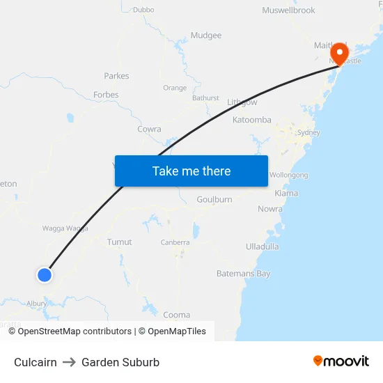 Culcairn to Garden Suburb map
