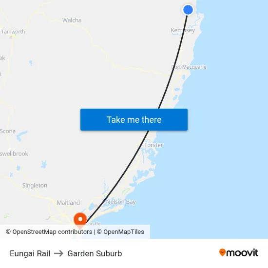 Eungai Rail to Garden Suburb map