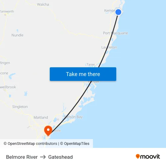 Belmore River to Gateshead map