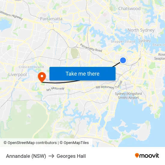 Annandale (NSW) to Georges Hall map