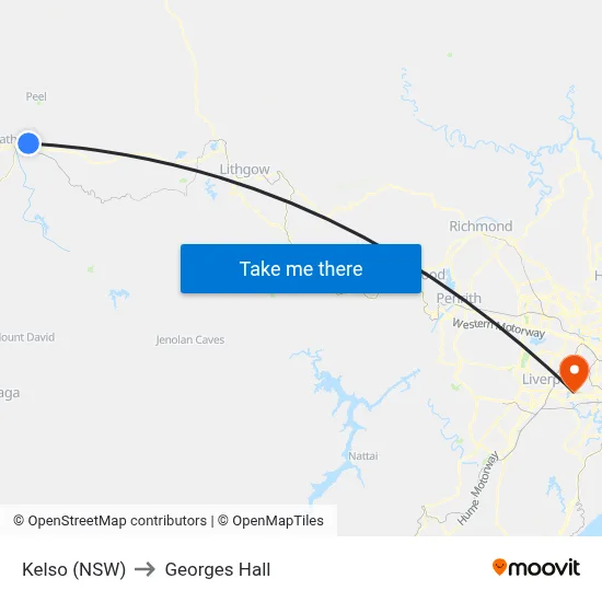 Kelso (NSW) to Georges Hall map
