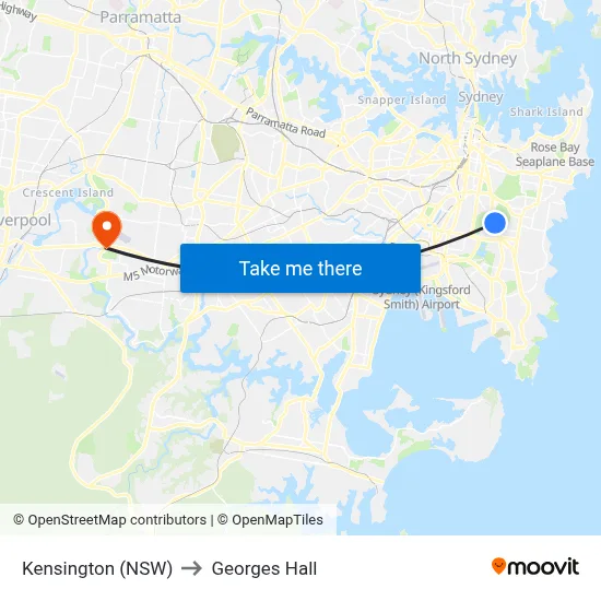 Kensington (NSW) to Georges Hall map