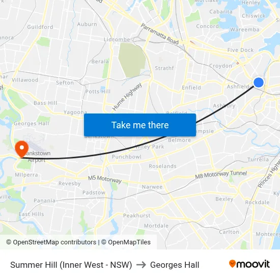Summer Hill (Inner West - NSW) to Georges Hall map