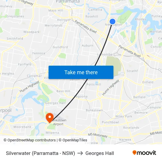Silverwater (Parramatta - NSW) to Georges Hall map