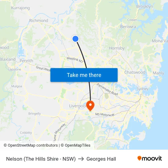 Nelson (The Hills Shire - NSW) to Georges Hall map
