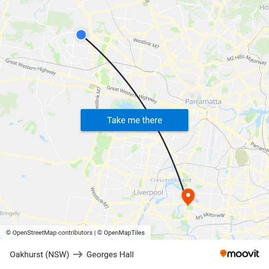 Oakhurst (NSW) to Georges Hall map