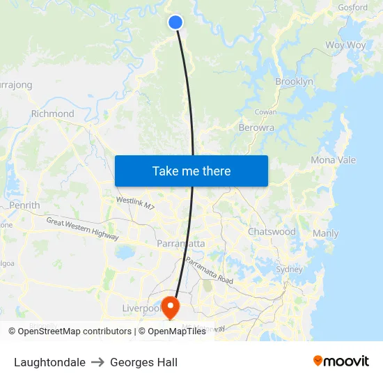 Laughtondale to Georges Hall map