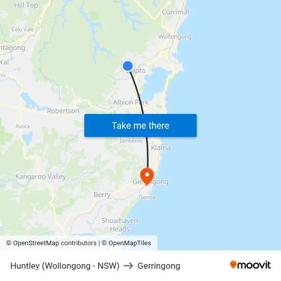Huntley (Wollongong - NSW) to Gerringong map