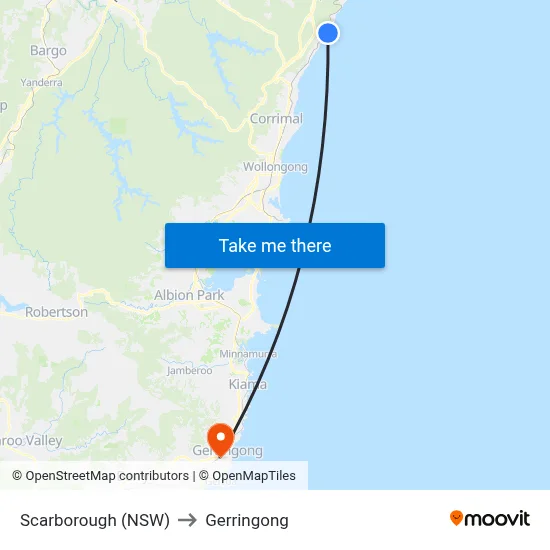 Scarborough (NSW) to Gerringong map