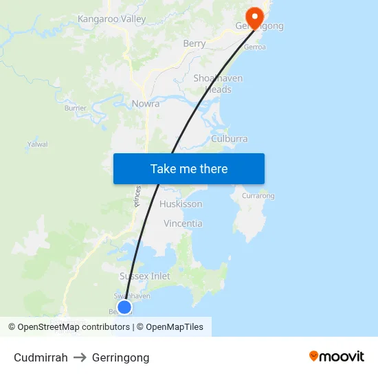Cudmirrah to Gerringong map