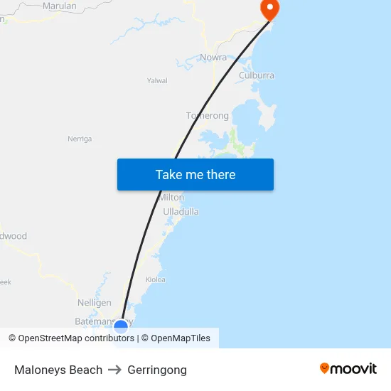 Maloneys Beach to Gerringong map