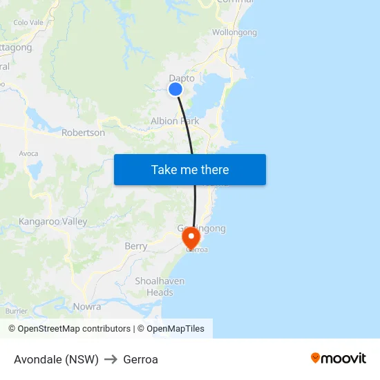 Avondale (NSW) to Gerroa map