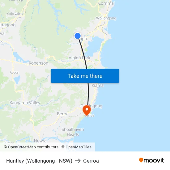 Huntley (Wollongong - NSW) to Gerroa map