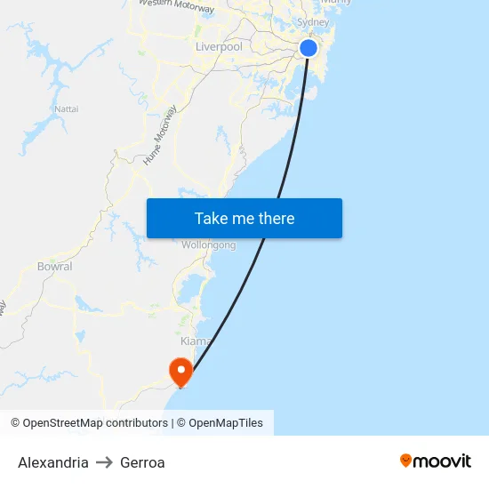 Alexandria to Gerroa map