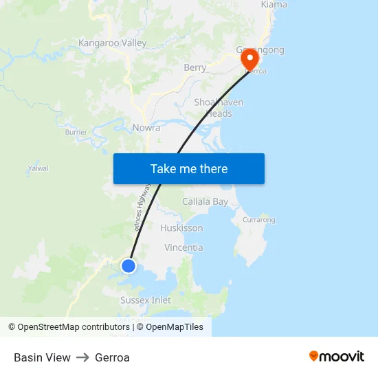 Basin View to Gerroa map