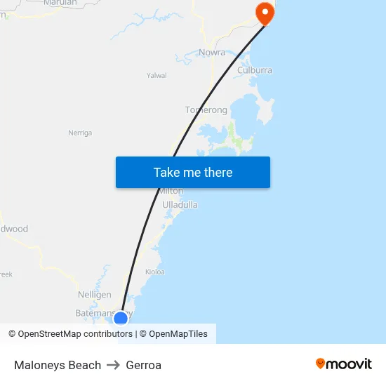 Maloneys Beach to Gerroa map