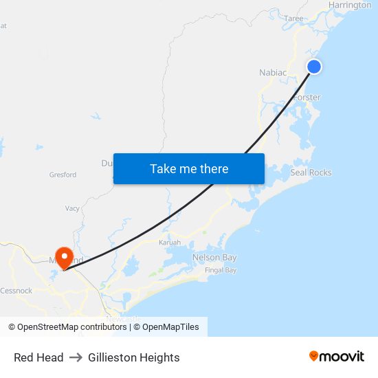 Red Head to Gillieston Heights map