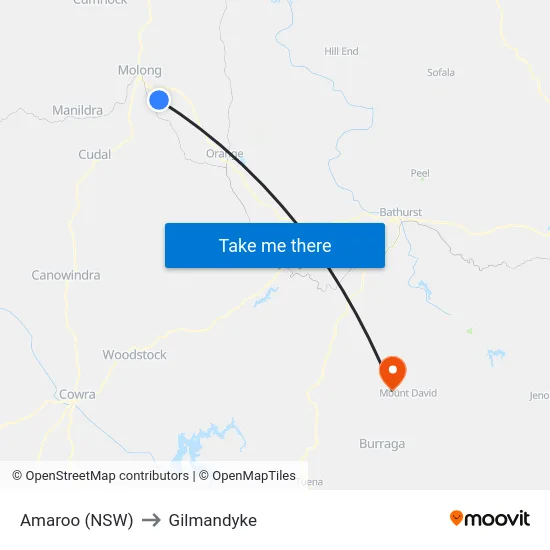 Amaroo (NSW) to Gilmandyke map