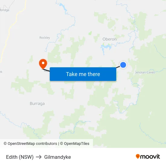 Edith (NSW) to Gilmandyke map