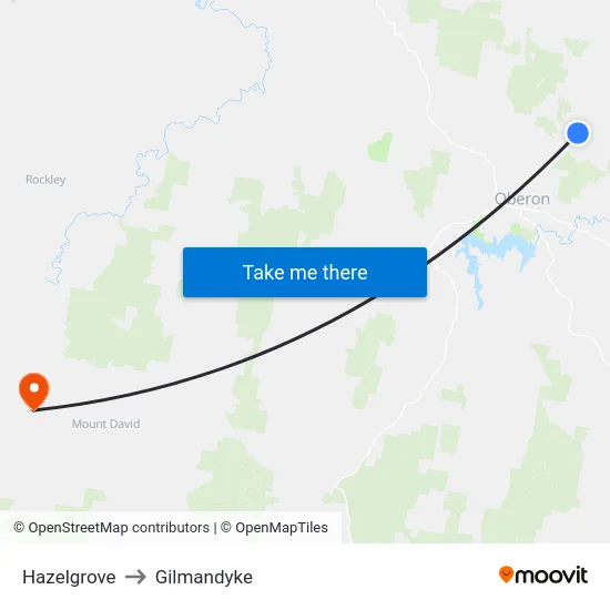 Hazelgrove to Gilmandyke map