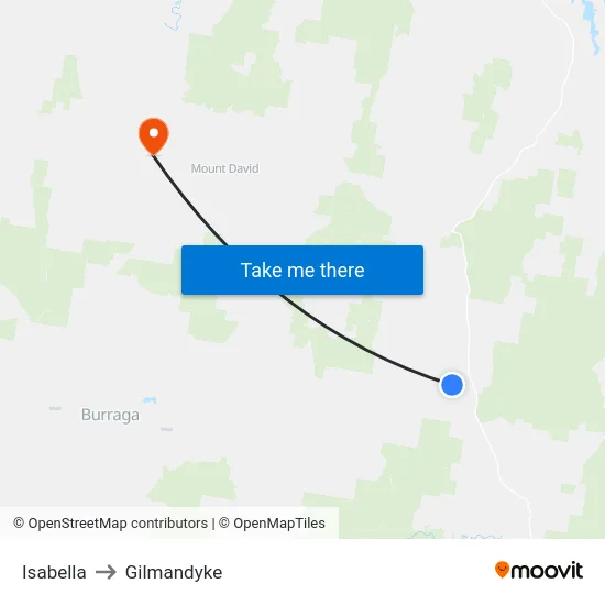 Isabella to Gilmandyke map