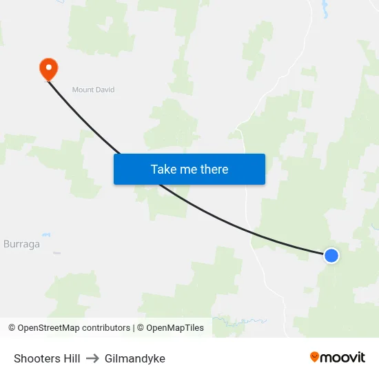 Shooters Hill to Gilmandyke map