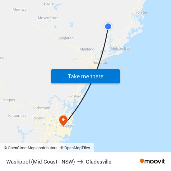 Washpool (Mid-Coast - NSW) to Gladesville map