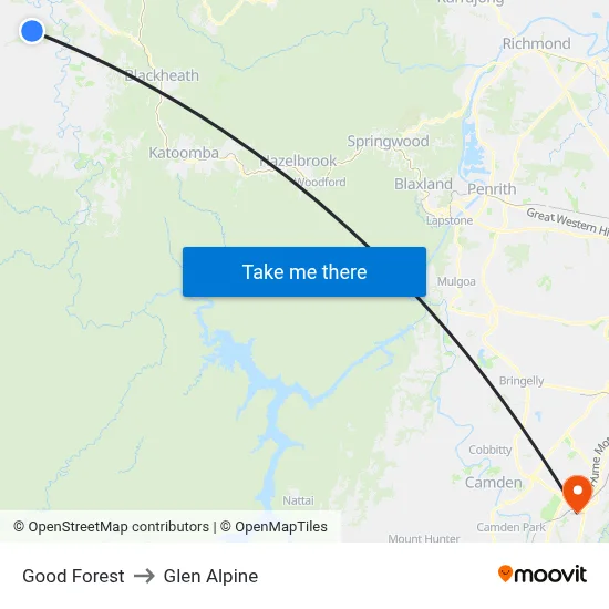 Good Forest to Glen Alpine map
