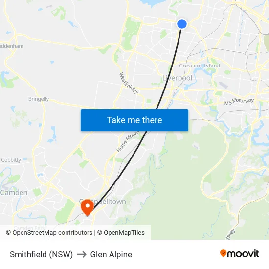 Smithfield (NSW) to Glen Alpine map